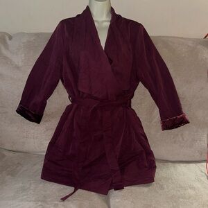 H&M Maroon and black US 10 jacket belted New